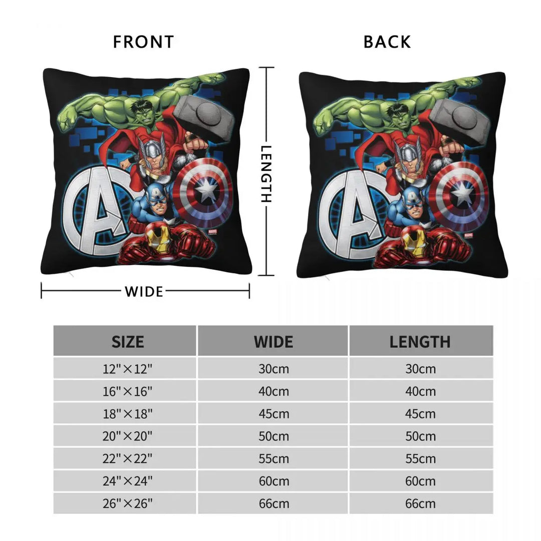 Anime Captain America Avengers Square Pillow Cases Cushion Covers Fashion Decor Pillowcover for Home 18"