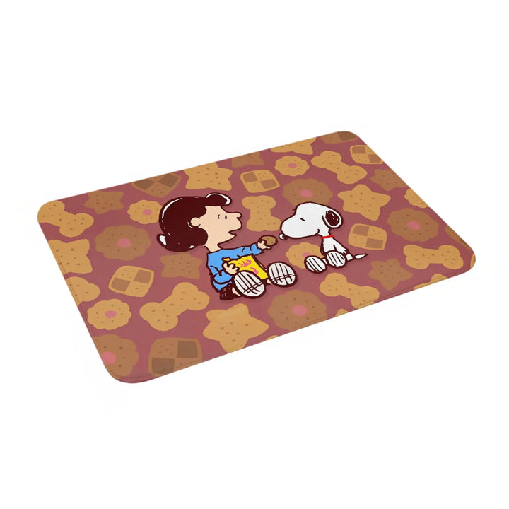 Snoopy  Floral Encounter Memory Foam Bath Mat Rug Non-Slip Quick Dry  Bathroom Floor Rugs Carpet For Bath Shower Tub