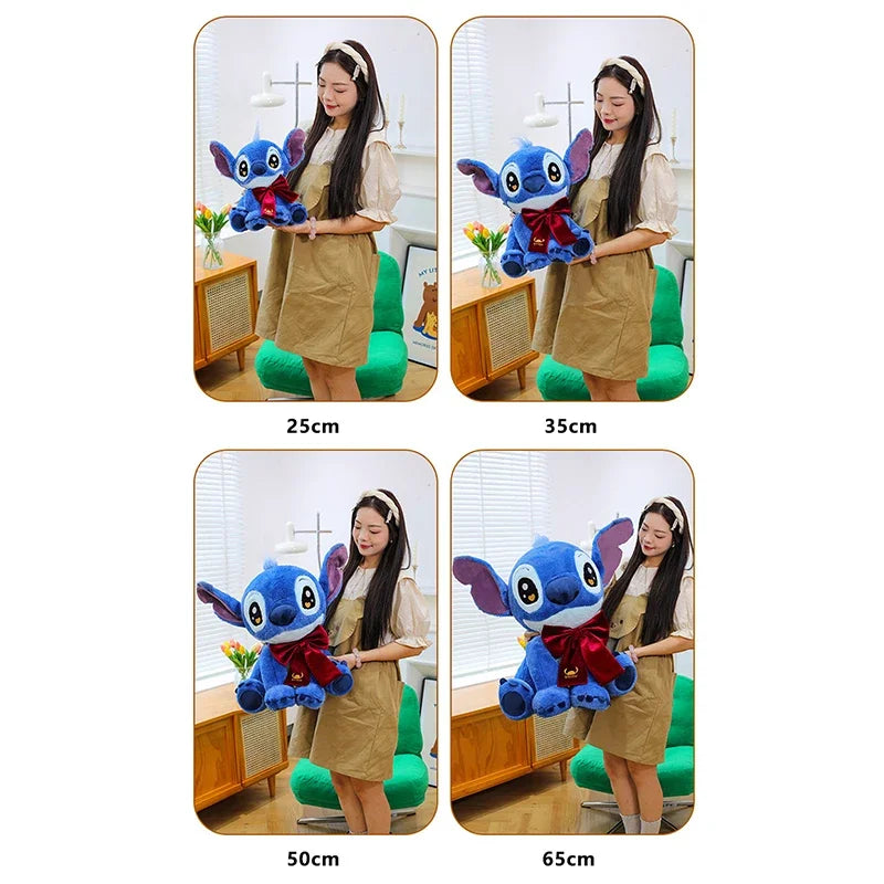 25/65cm Lilo and Stitch Disney Plush Toys Classics Kawaii Anime Cartoon Plushie Scarf Stich Dolls Soft Stuffed Gift for Kids