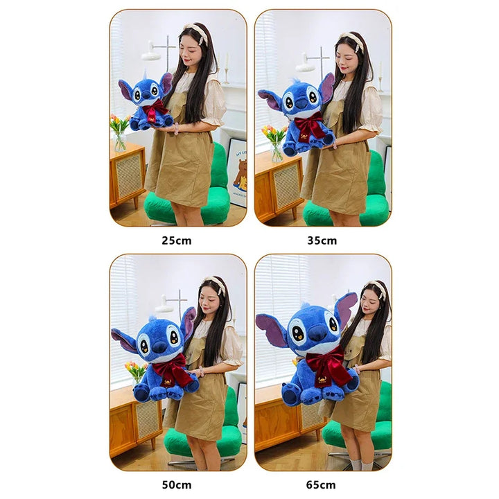 25/65cm Lilo and Stitch Disney Plush Toys Classics Kawaii Anime Cartoon Plushie Scarf Stich Dolls Soft Stuffed Gift for Kids