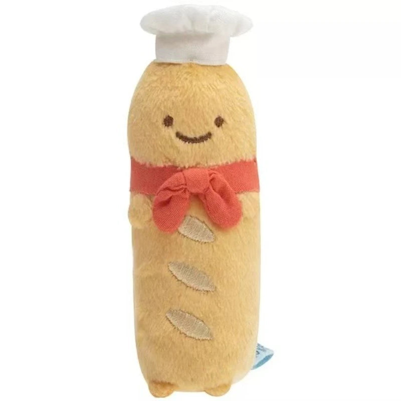 Cute Sumikko Gurashi Baguette bread chef Plush Keychain Corner Bio Car Pendants Desktop Ornaments Bag Decoration Girls Kid  gift