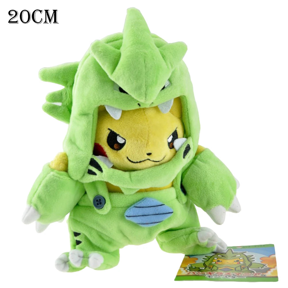 Cos Eevee Pikachu Cosplay Plush Toys Pikachu Peluche Mimikyu Lucario Charizard Garchomp Stuffed Animal Doll Collectible Gift