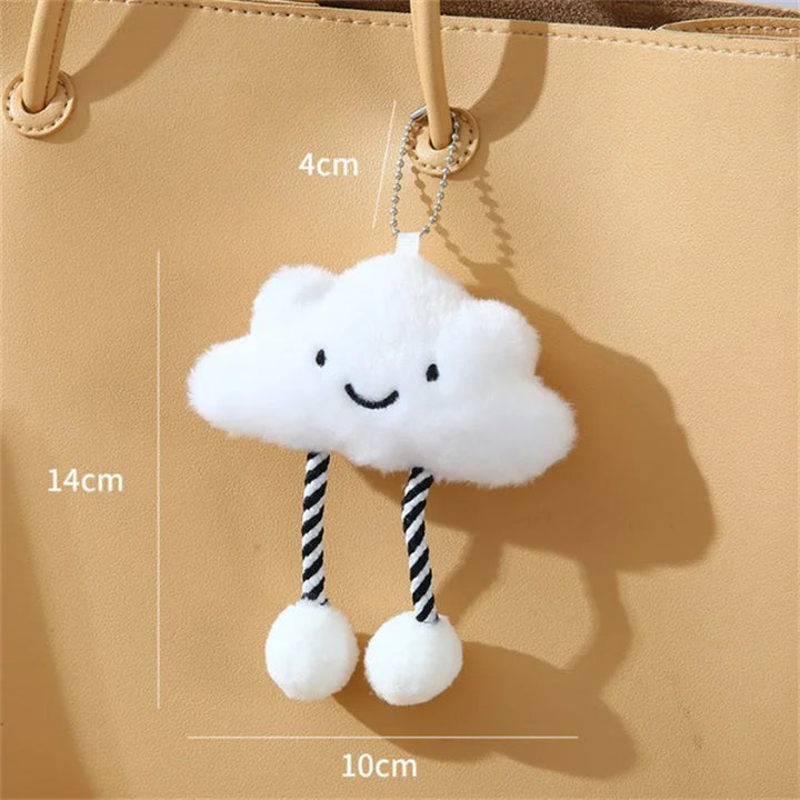 1Pcs Cute Plush White Cloud Stuffed Doll Toy Pendant Keychain Backpack Hangings Charms Car Keyring Decoration Gifts