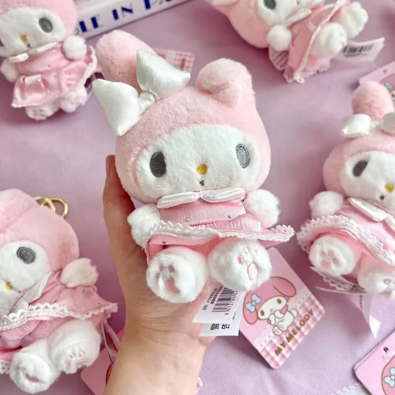 Sanrio butterfly series MY Melody Plush KeyChain pink skirt butterfly wings Sweet Piano Bag Pendant cute Melody Plush Toy Gift