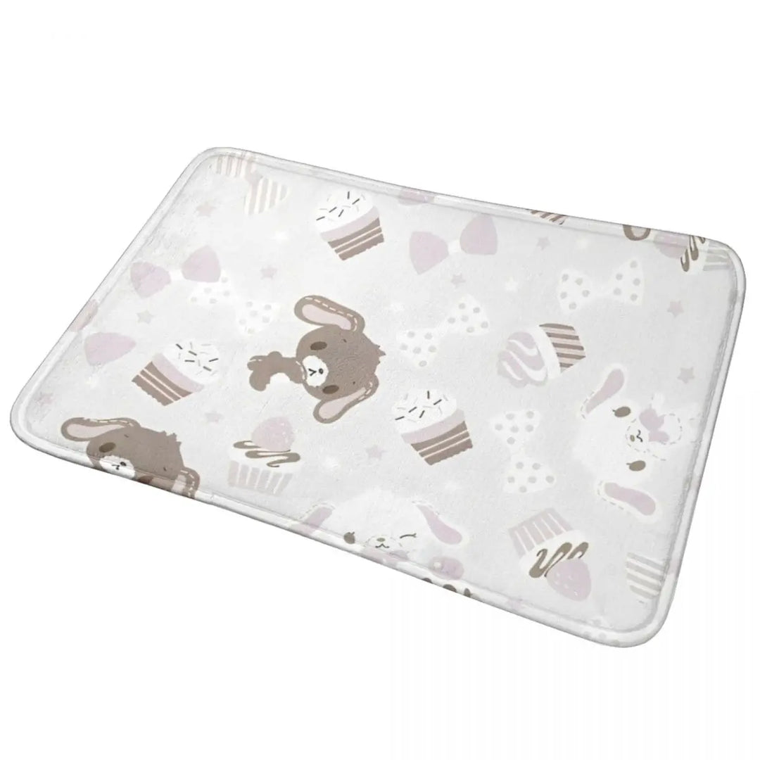 Cute Sugarbunnies Memory Foam Bathroom Rugs Ultra Soft Non-Slip Sugar Rabbit Carpet Bath Mat Water Absorbent for Shower