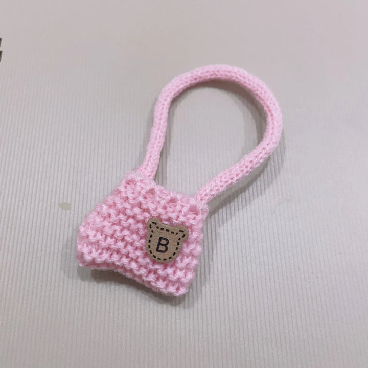 Clothes For Labubu Dolls 15/17cm For Labubu Sitting Party 1st 2nd 3rd Gen Knitted Hat & Pouch Accessories Apparel