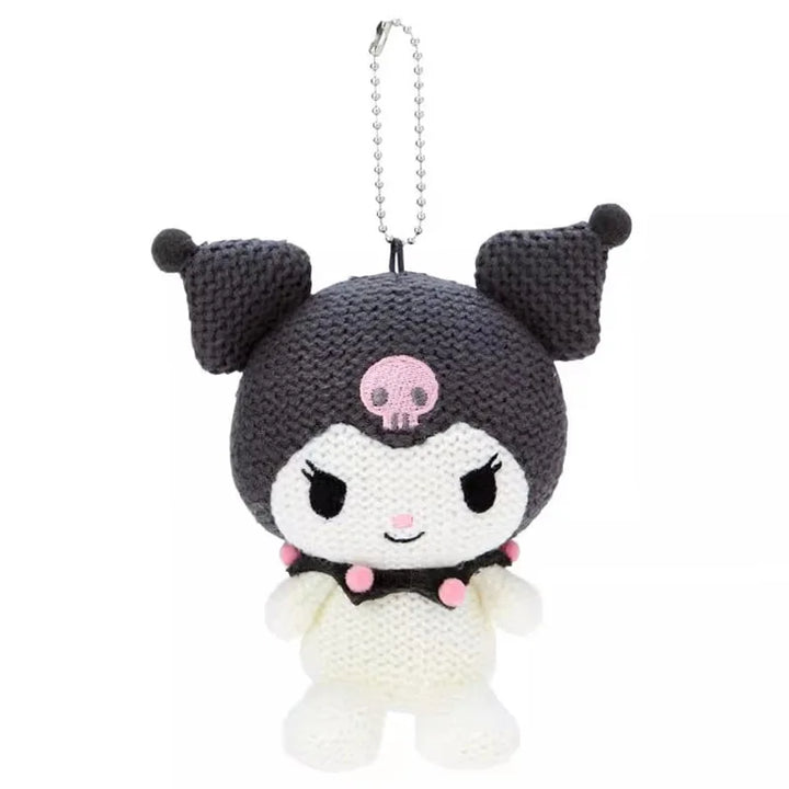 Kawaii Sanrio Kuromi My Melody Plush Toys Cartoon Retro Knitted Hello Kitty Keychain Backpack Pendant Accessories Christmas Gift