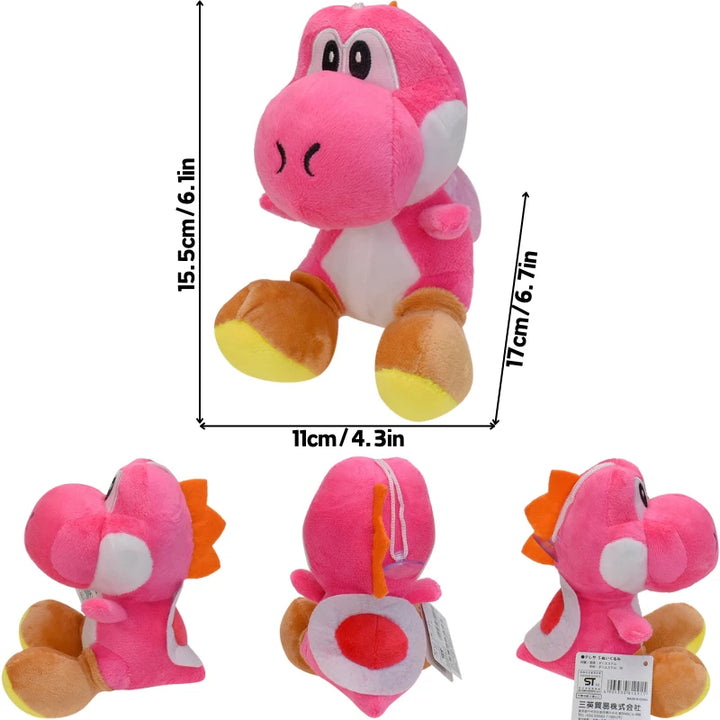 Kawaii Mario Green Blue Pink Black Yoshi Soft Plush Toys Cute Anime Eggs Stuffed Animals Peluche Dolls Festivals Birthday Gifts