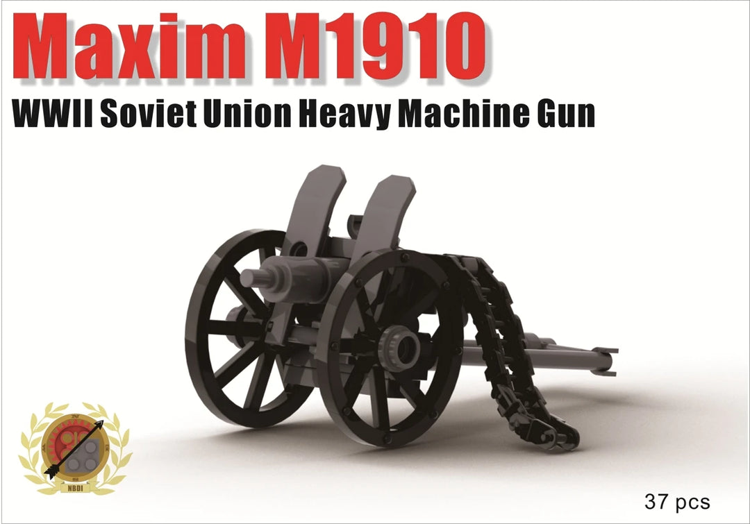 WWII Building Blocks Military Napoleon Gun Front Loaded Gun Retro M1875 Field Gun Building Block Model Weapon Accessories Toys