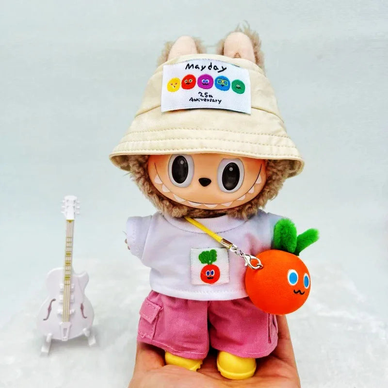 Doll Clothes Only for 15/17cm Vinyl Labubu I II III Mayday Tour Concert Outfit Set Macaron Charm Compatible Kpop Concert Fashion