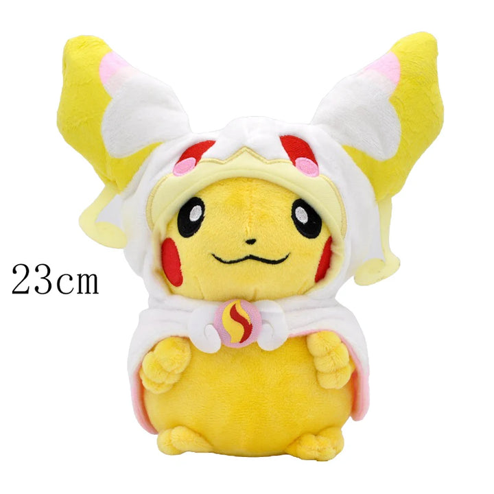 Cos Eevee Pikachu Cosplay Plush Toys Pikachu Peluche Mimikyu Lucario Charizard Garchomp Stuffed Animal Doll Collectible Gift
