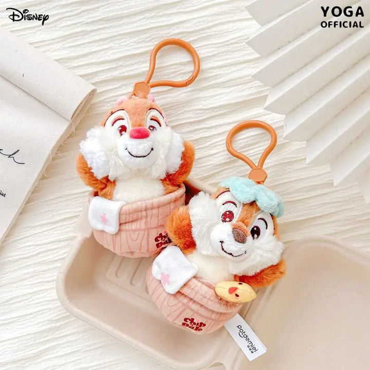 Kawaii Disney Chip 'n' Dale Cherry Blossom Plush Toys Creative Bag Keychain Cartoon Girl Coin Purse Wallet Friend Birthday Gift