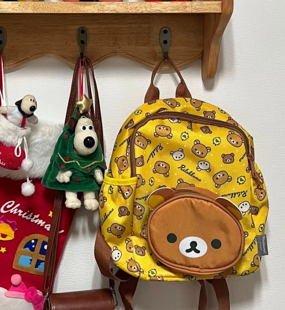Kawaii Cute Bear Rilakkumas Backpack Large Capacity Anime Cartoon Backpack Stylish Student School Bag Shoulder Bags Schoolbag