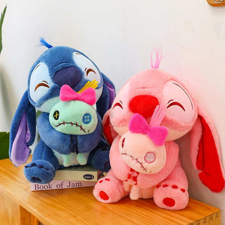 45-60cm Disney Lilo & Stitch Doll Scrump Cartoon Pink Angel Plush Toy Cute Anime Soft Stuffed Kawaii Children's Birthday Gift