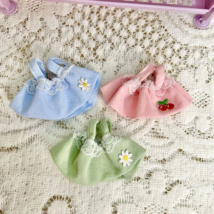 Cute Mini Plush Doll'S Fresh & Chic Sleeveless Dress 15/17cm Labubu I II III Idol Dolls Accessories For Sitting Party Clothing