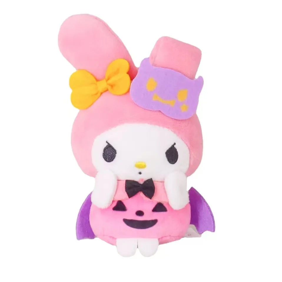 Halloween Sanrio Dress Ghost  Kuromi plush toy keychain Pom Pom Purin Stuffed Toy cartoon Hello Kitty My Melody Bag Accessories