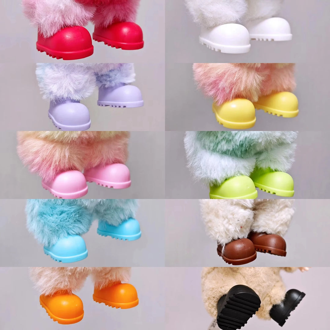 Cute Mini Plush Doll'S Dress with Hat17cm Labubu I II Idol Dolls Accessories For Korea Kpop Exo Sitting Party Clothing