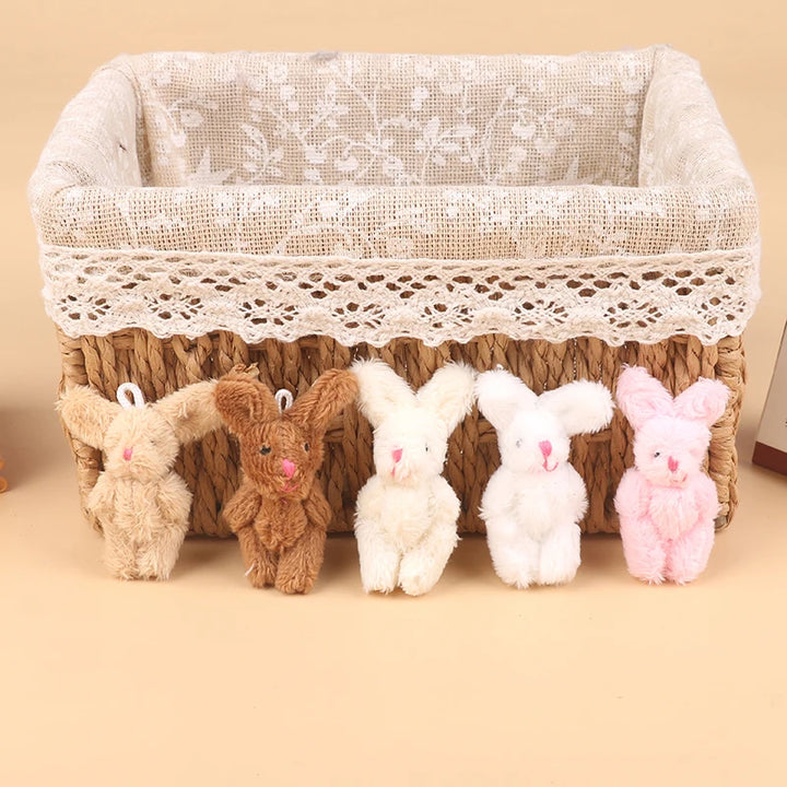 5.5CM Cute Rabbit Plush Toy Cartoon Bunny Pendant Soft Stuffed Doll Keychain Backpack Bag Key Ring Decor Dollhouse Decor Doll