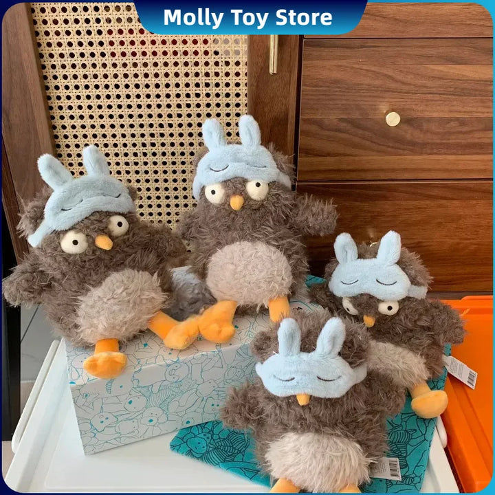 New Apricott Lamb 20cm Audrey Eye Mask Owl Doll Plush Doll Cute Holiday Gift Cat And Dog Interactive Toys Home Decoration