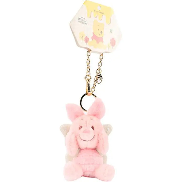 Kawaii Disney Pooh Bear Eeyore Plush Toy Keychain Cartoon Piglet Butterfly Fairy Accessories Backpack Pendant Girl Birthday Gift