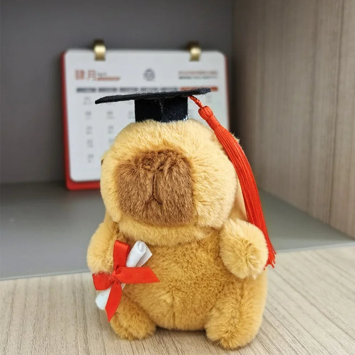 Doctor Hat Capybara Plush Toy Graduate Plush Dolls Cute Stuffed Animal Plushie Cute Pendant Soft Cartoon Pillow Graduation Gift