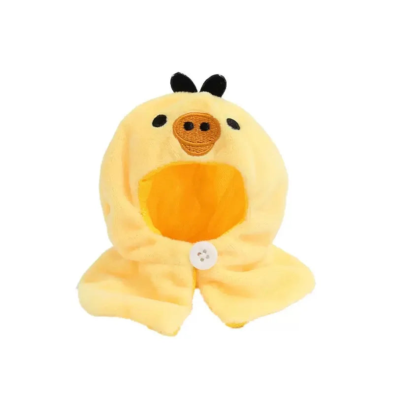 Kawai Self-deprecating Bear Rilakkuma Clothes for 10cm Cotton Doll Cute Cape Headwear Set Doll Accessory Changeable Cloak