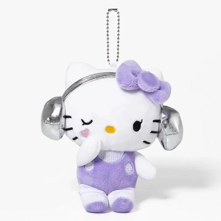Kawaii Sanrio Hello Kitty Playing Football Plush Toys Panda Dress Up Keychain Decoration Backpack Pendant Girls  Birthday Gifts