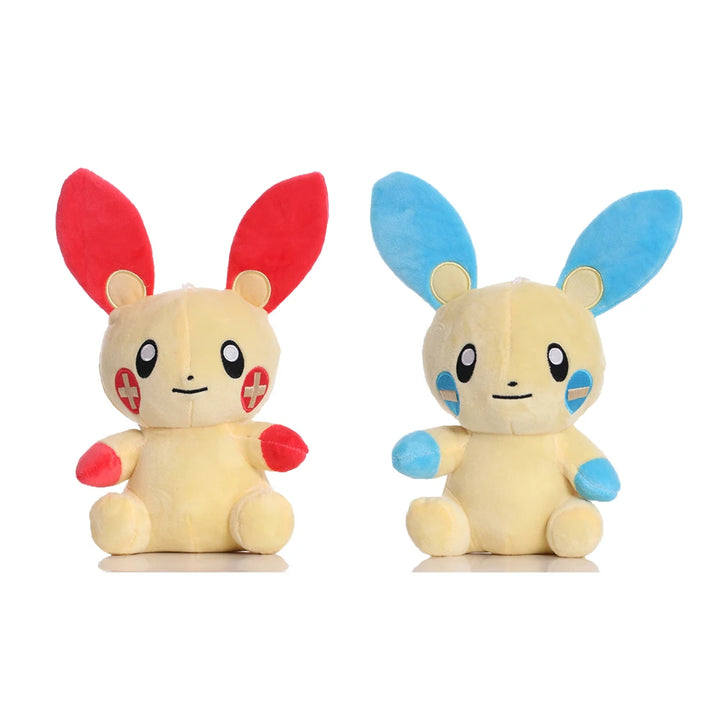 Red Blue Pokemon Plush Toy Plusle Minun Stuffed Doll Cute Cartoon Gifts