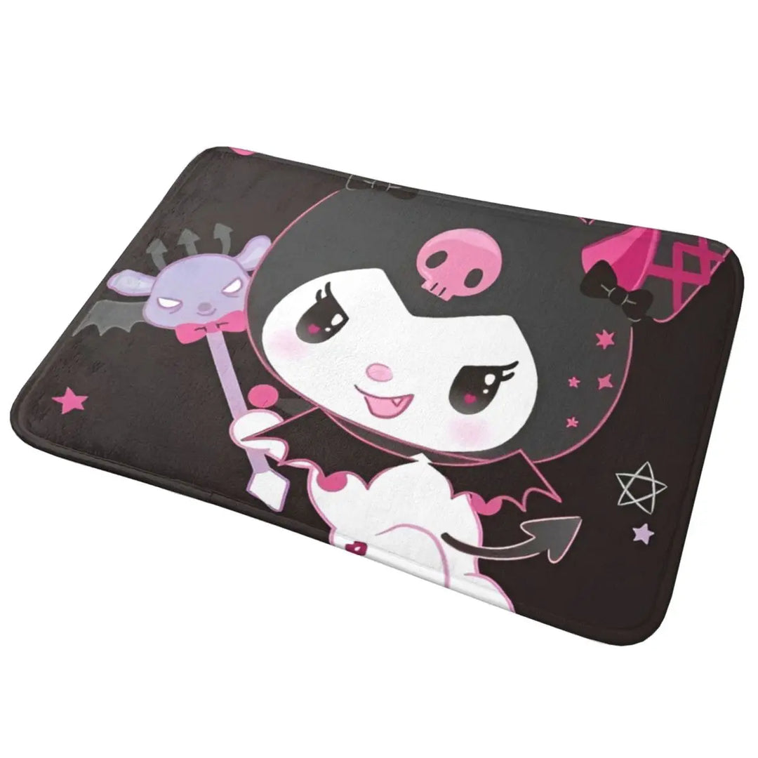 Funny Cute Kuromi Cartoon Bathroom Rugs Mat Super Soft Bath Rugs Mats Carpet Non-Slip for Shower Tub