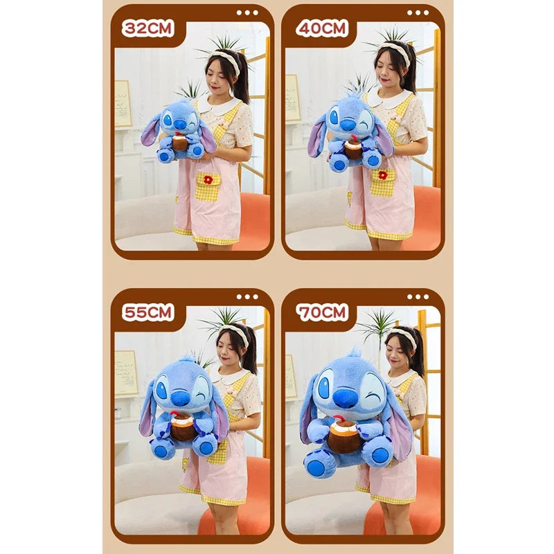 Lilo and Stitch Plush Toy Disney 32/90CM Cartoon Anime Stuffed Kawaii Coconut Soft Plushie Kids Birthday Xmas Gifts Stich Doll