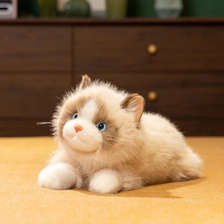 40cm Simulation Black Cat Plush Toys Lying Kitty Cat Stuffed Animal Soft Dolls Cuddle Plushie Gifts Birthday Christmas Presents