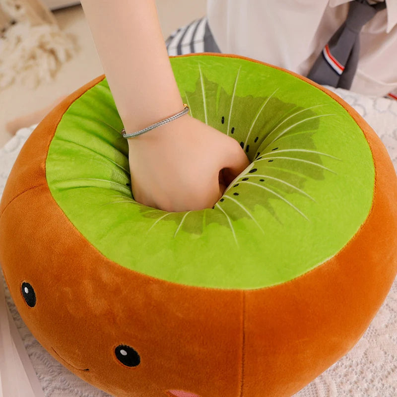 ZU Super Soft Plush Pillow Cute Fruits Kiwi Apple Orange and Vegetables Pea Chili Stuffed Toys Sofa Home Decor Cushion for Girl