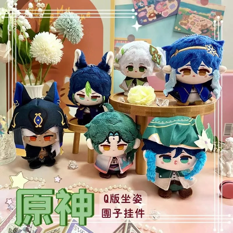 Genshin Impact Plush Doll Baizhu Kazuha Kaveh Al Haitham Dottore Pendant Keychain Anime Cosplay Cute Soft Stuffed Toy Kids Gift