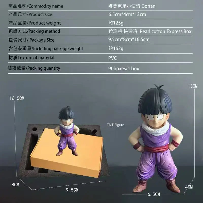 IN STOCK Dragon Ball Z 13cm Namek Son Gohan Action Figure Little Krillin Adventure Pvc Collectible Model Statue Doll Gift Toy