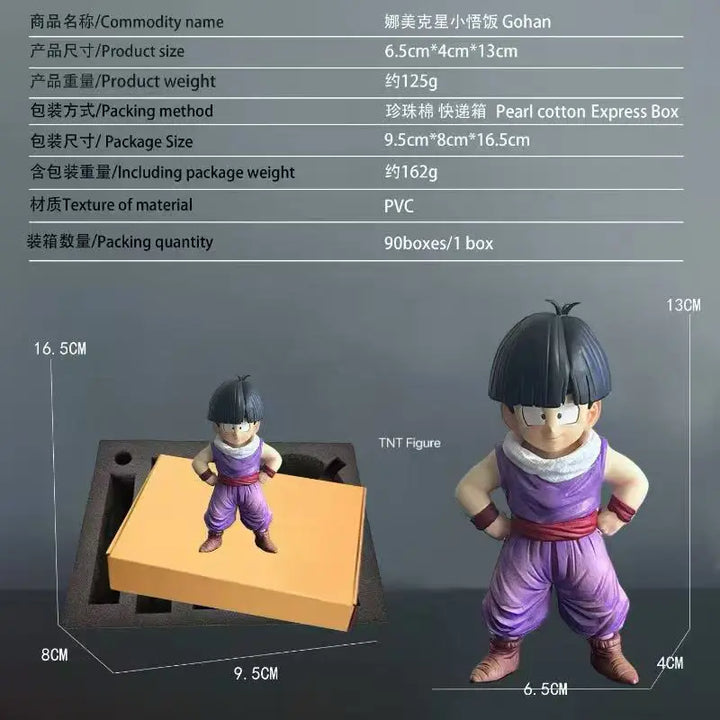 IN STOCK Dragon Ball Z 13cm Namek Son Gohan Action Figure Little Krillin Adventure Pvc Collectible Model Statue Doll Gift Toy