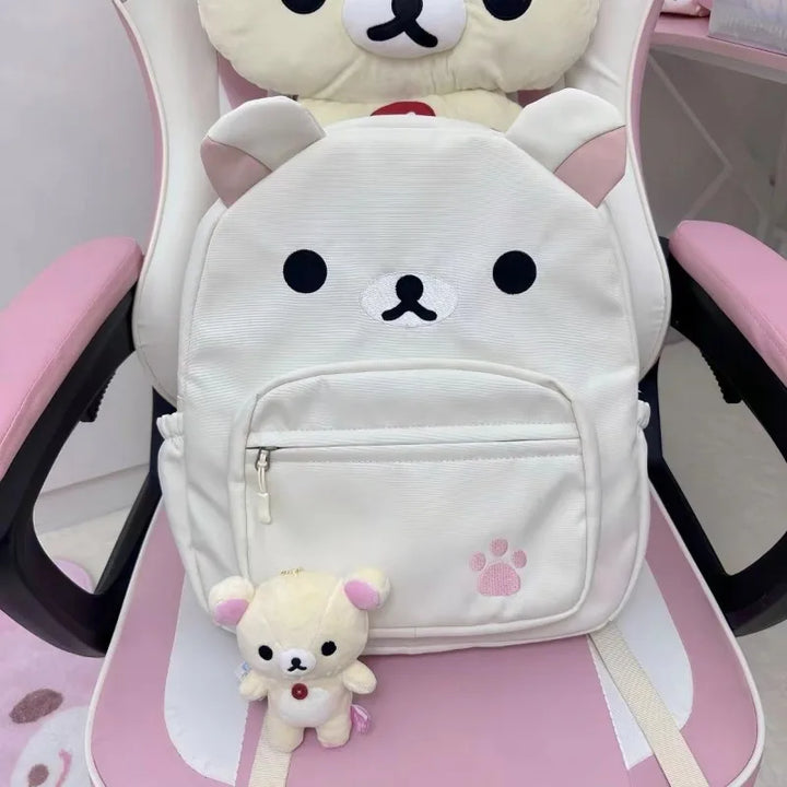 Cute Rilakkuma‌School Bag Cartoon Embroidered Backpack Children’s Variety Children’s Fun School Bag Students’ Christmas Gifts