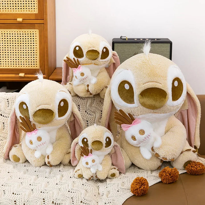 Cartoon 25/60CM Golden Disney Lilo and Stitch Plush Toy Anime Stuffed Kawaii Stich Scrump Doll Plushie Kids Birthday Xmas Gifts