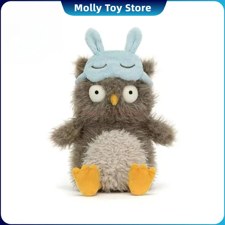 New Apricott Lamb 20cm Audrey Eye Mask Owl Doll Plush Doll Cute Holiday Gift Cat And Dog Interactive Toys Home Decoration