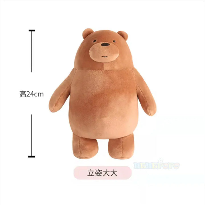 24cm Standing We Bare Bears Cartoon Plush Toys Grizzly Panda Icebear Soft Stuffed Dolls Plushies Figures Gifts