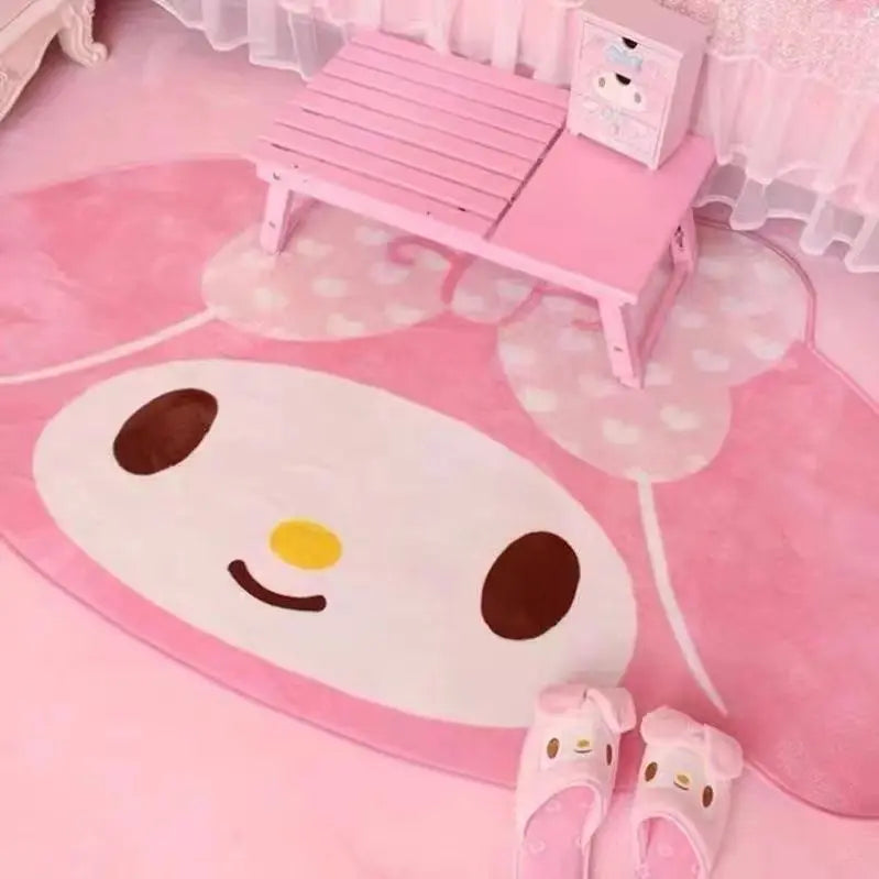 Saniro My Melody Cinnamoroll Cartoon Carpet Kawaii Home Soft Fur Rug Children Girls Bedroom Living Room Floor Mat Multiple Sizes