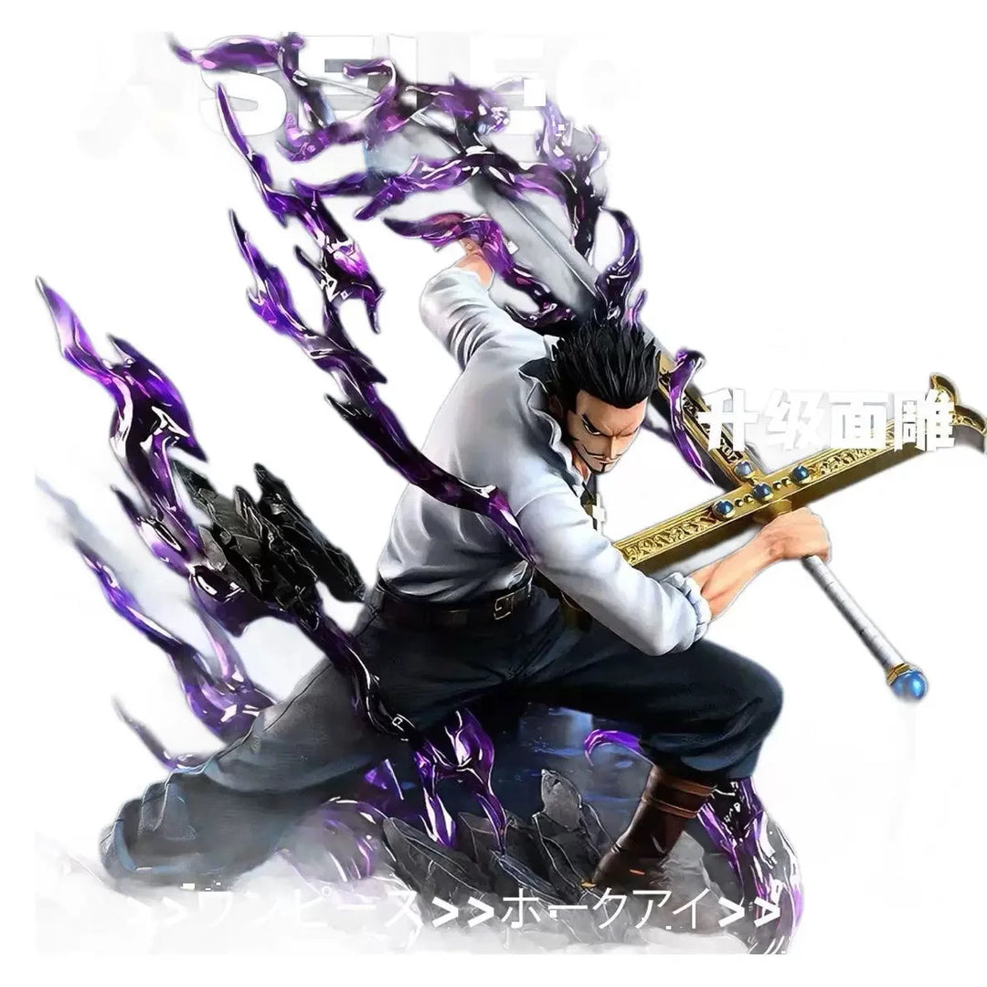 35cm One Piece Figures Eagle Eye Dracule Mihawk Action Figure Anime Top War Pvc Model Toy Custom Collection Doll Fans Gift