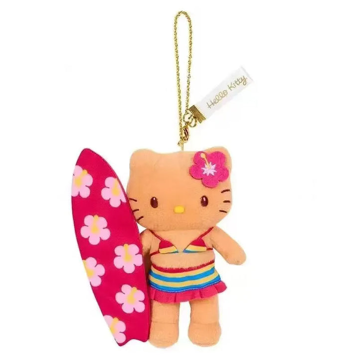 Sanrio Hello Kitty Kawaii Plush Toys Backpack Pendant Cartoon Long Legs Black Skin 50Th Anniversary Keychain Accessories Gifts