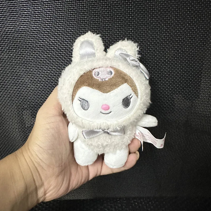 Sanrio Kuromi My Melody Plush Toys Kawaii Cartoon Cinnamoroll Keychain Doll Decoration Backpack Pendant Children's Birthday Gift