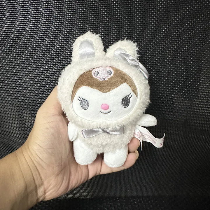 Sanrio Kuromi My Melody Plush Toys Kawaii Cartoon Cinnamoroll Keychain Doll Decoration Backpack Pendant Children's Birthday Gift