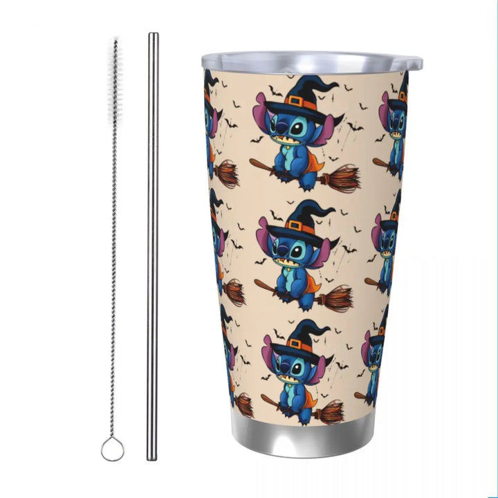 Funny & Stitch Insulated Tumbler with Straws Cute Koala Stainless Steel Thermal Mug Outdoor Travel Thermos Bottle Cup, 20oz