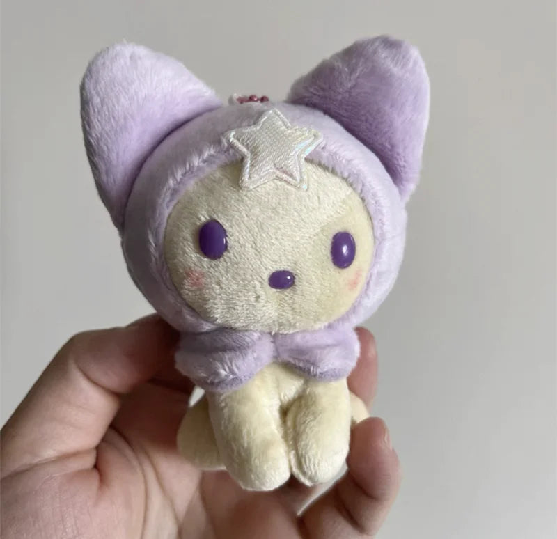 Star Chihuahua Dog Plush Keychain Anime Puppy Kawaii Cute Bag Keychains Mascot Charm Ball Chain Small Gift Girls Toy