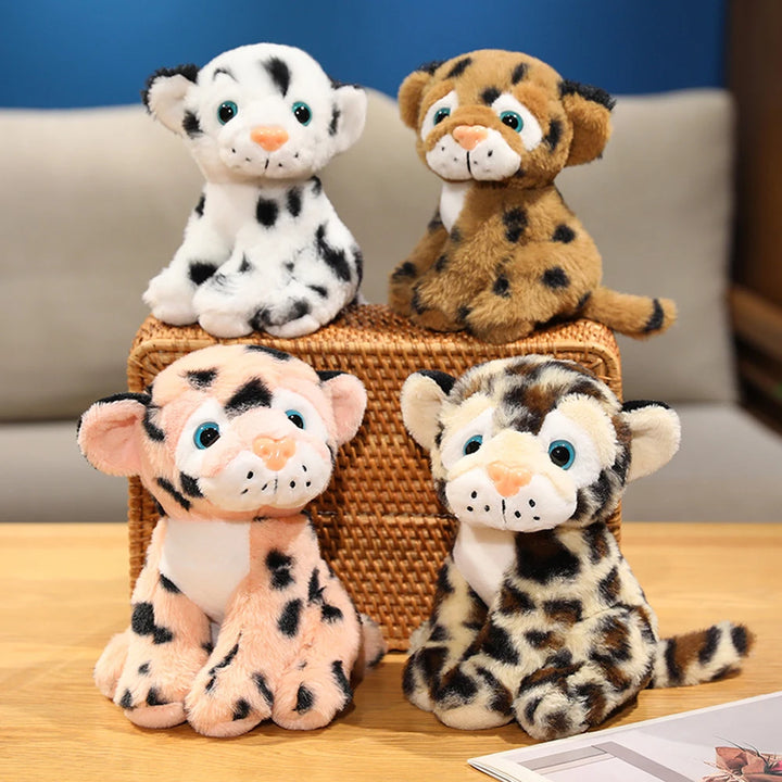 15cm Wildlife Snow Leopard Small Plush Toy Simulation Cheetah Stuffed Wild Animal Lifelike Pink Leopard Soft Dolls Cute Plushie