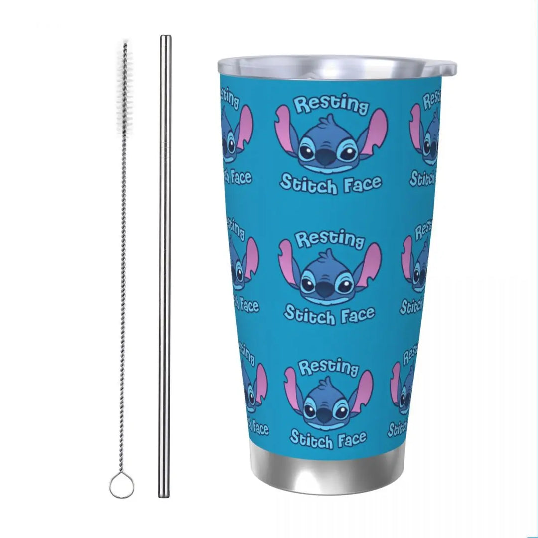 Funny & Stitch Insulated Tumbler with Straws Cute Koala Stainless Steel Thermal Mug Outdoor Travel Thermos Bottle Cup, 20oz