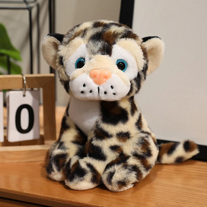15cm Wildlife Snow Leopard Small Plush Toy Simulation Cheetah Stuffed Wild Animal Lifelike Pink Leopard Soft Dolls Cute Plushie