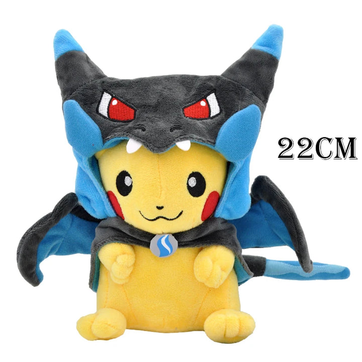 Cos Eevee Pikachu Cosplay Plush Toys Pikachu Peluche Mimikyu Lucario Charizard Garchomp Stuffed Animal Doll Collectible Gift